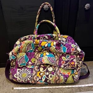 Vera Bradley Floral Overnight Travel Tote Bag